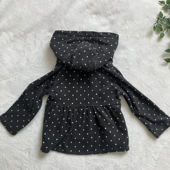 Carter’s 18M Black Polka Dot Hooded Fleece Peacoat EUC Toddler Girl - Picture 13 of 16